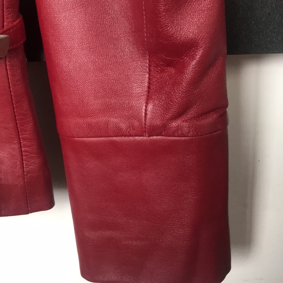Fox Leather Bike Cranberry Jacket - like new - Picture 9 of 12
